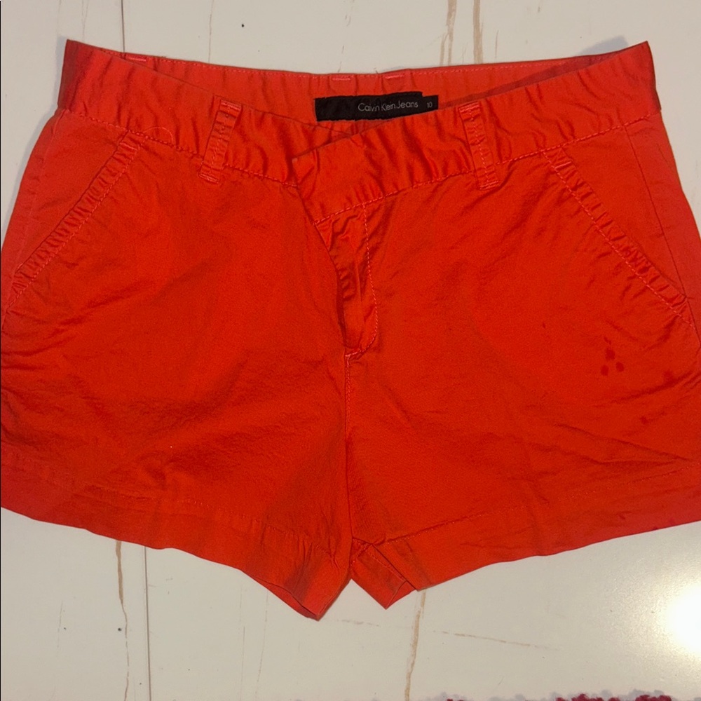 Calvin Klein Women's Bright Orange Shorts